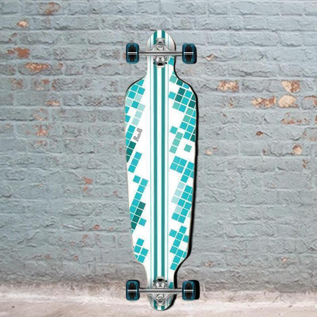 Punked White Digital Wave Drop Through 40" Longboard - Longboards USA