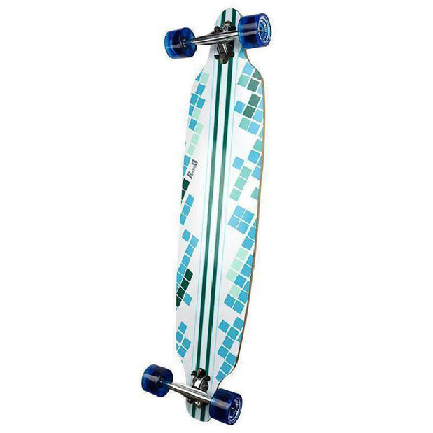 Punked White Digital Wave Drop Through 40" Longboard - Longboards USA