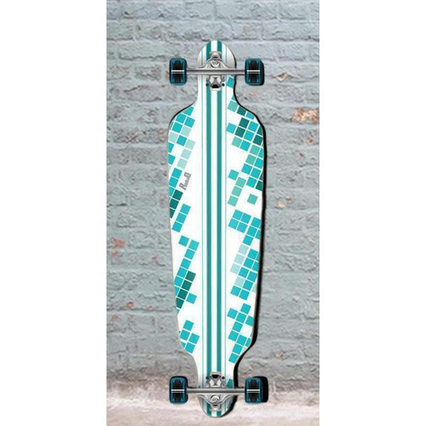 Punked White Digital Wave Drop Through 40" Longboard - Longboards USA