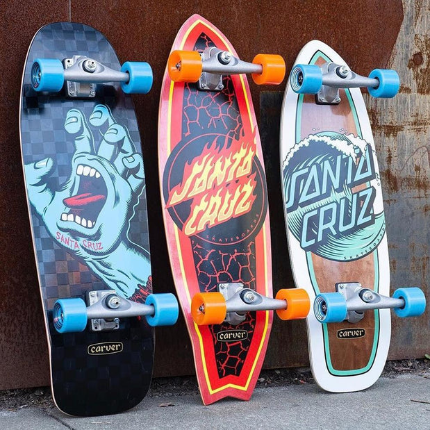 Santa Cruz Flame Dot Shark Surfskate 32" Cruiser Longboard - Longboards USA