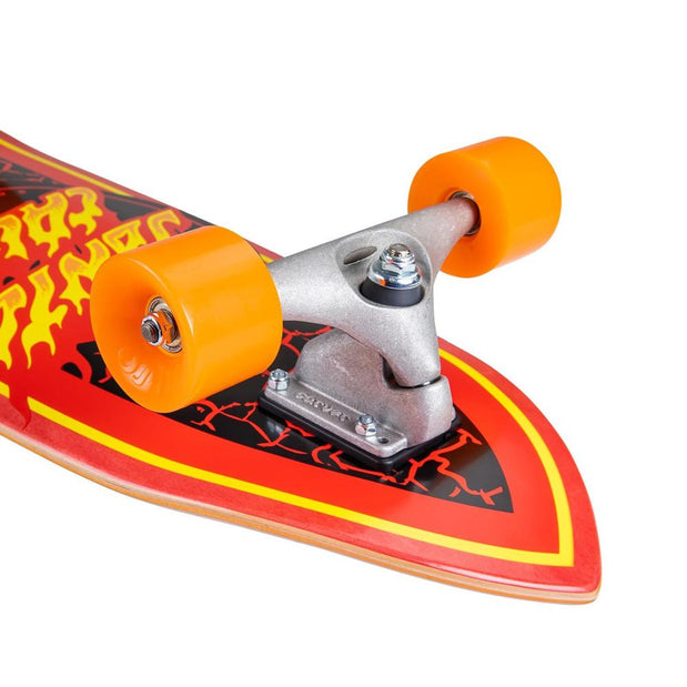 Santa Cruz Flame Dot Shark Surfskate 32" Cruiser Longboard - Longboards USA