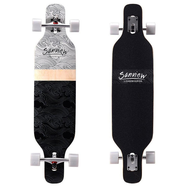 Sanview Gray Ocean Drop Through 39 inch Longboard - Longboards USA