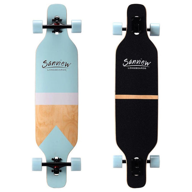 Sanview Light Blue drop thru 39" Cruiser Longboard - Longboards USA