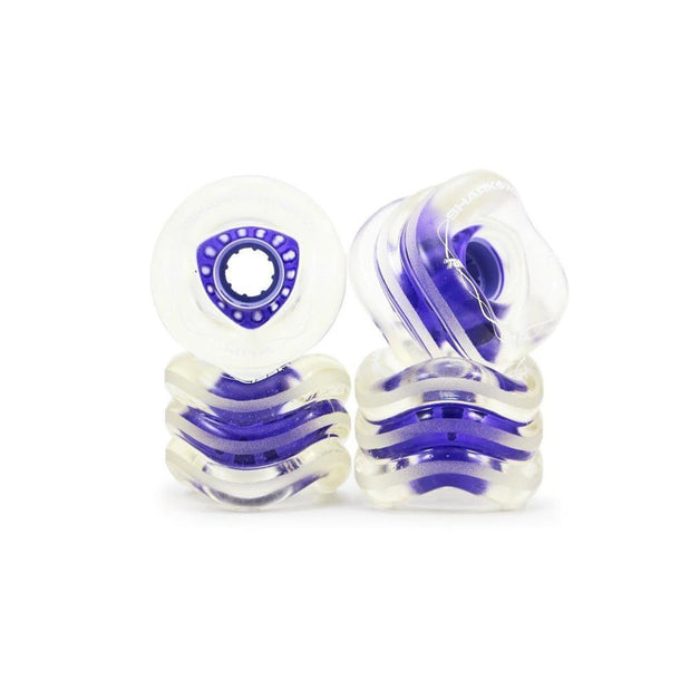 Shark Wheels Longboard - 72MM, 78A Clear with Purple Hub DNA - Longboards USA