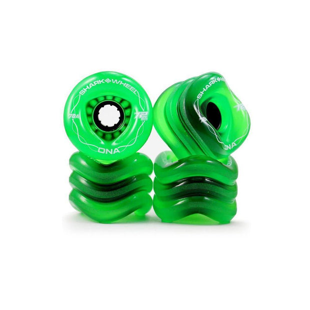 Shark Wheels Longboard - 72MM, 78A Transparent Green DNA - Longboards USA