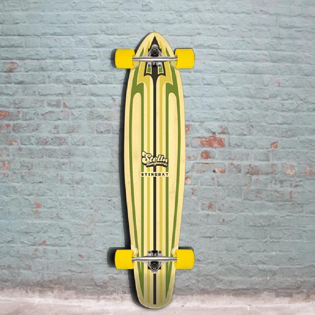 Stella Bamboo Stingray Moss 42" Kicktail Longboard - Longboards USA