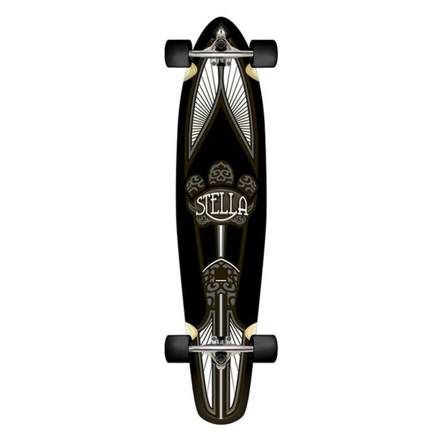 Stella Black Taj Mahal Kicktail Longboard Skateboards 42" Complete - Longboards USA