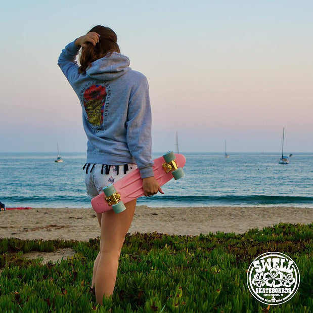 Swell 22" Complete Coral Pink Gold mini Skateboard - Longboards USA