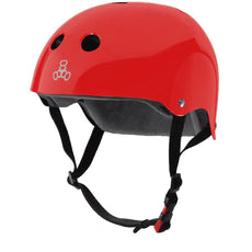 Triple 8 Certified Sweatsaver Helmet Red Gloss Skate Helmet - Longboards USA