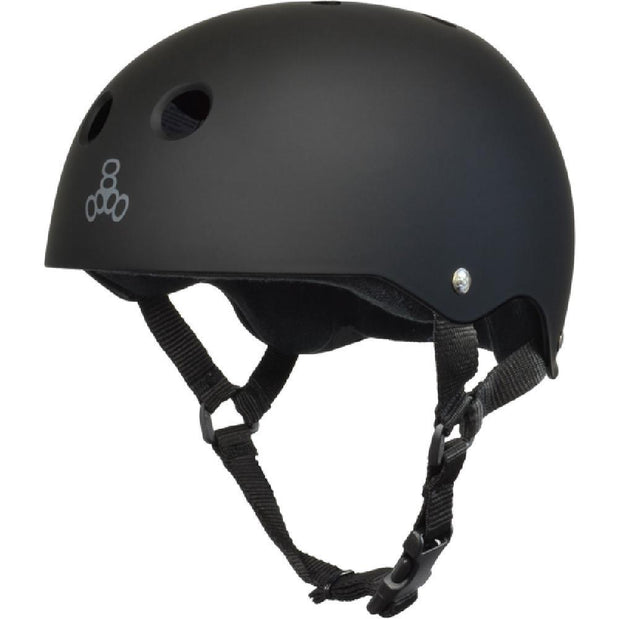 Triple 8 Sweatsaver Black Matte Skateboard Longboard Helmet - Longboards USA