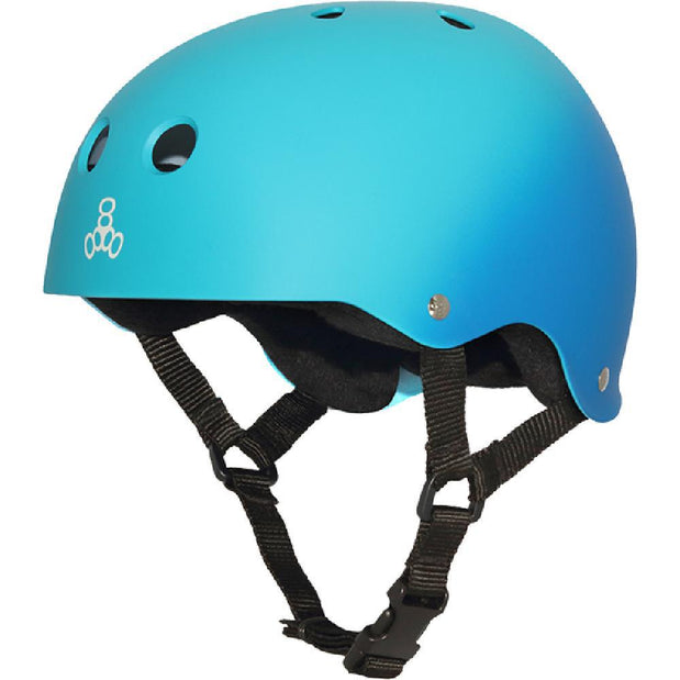 Triple 8 Sweatsaver Fade Rubber Blue Turqoise Skate Helmet - Longboards USA