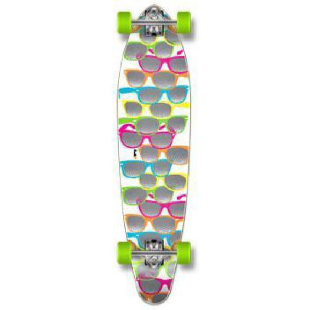 White Shades Kicktail Longboard 40" from Punked - Complete - Longboards USA