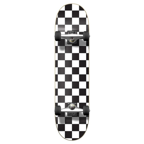 Yocaher Graphic Complete Skateboard - Checker White - Longboards USA
