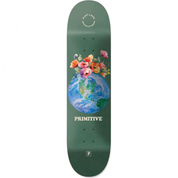 Primitive Seed 8.5" Green Skateboard Deck