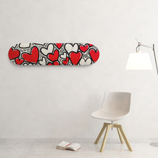 Red and White Hearts Wall Art or 8.25" Skateboard