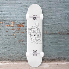 The Thinker White 8.25" Custom Skateboard or Wall Art