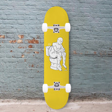 The Thinker Yellow 8.25" Custom Skateboard or Wall Art