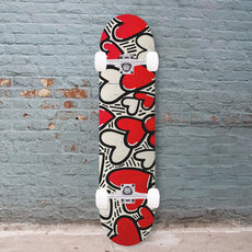 Red and White Hearts Wall Art or 8.25" Skateboard
