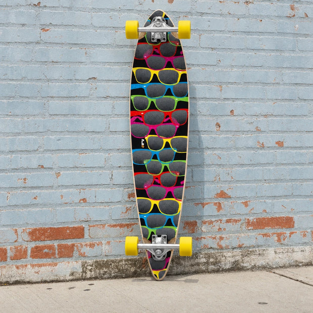 Black Pintail Shades Longboard 40 inch from Punked - Complete - Longboards USA