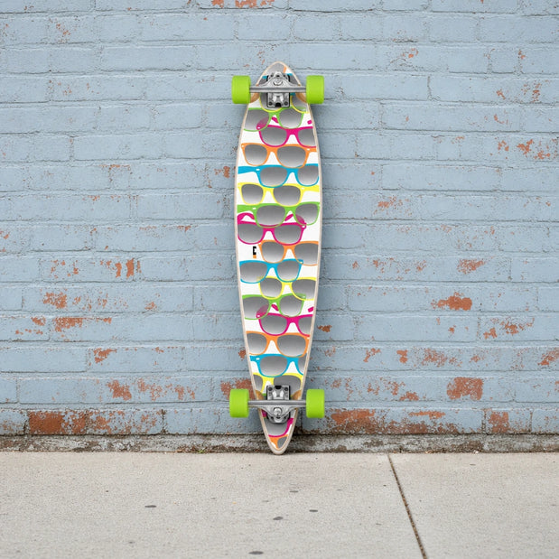 White Shades Pintail Longboard 40 inch from Punked - Complete - Longboards USA