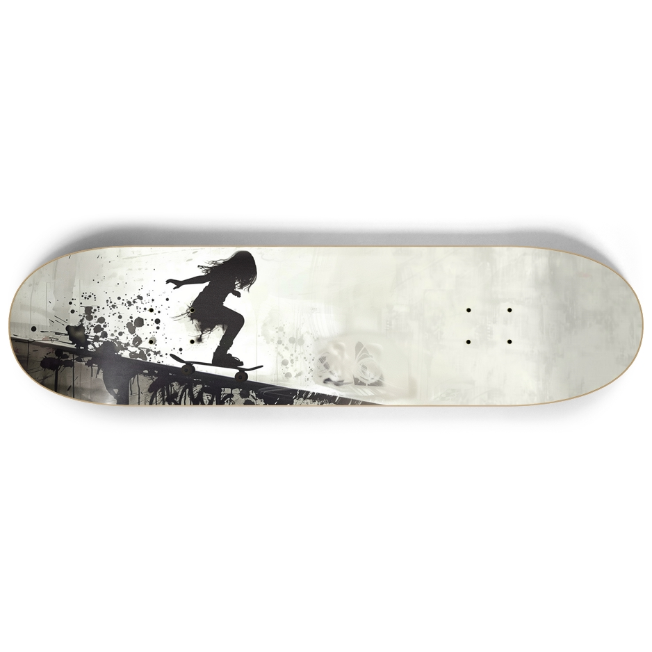 Banksy Insprired Girl Skater 8.25" Skateboard or Wall Art