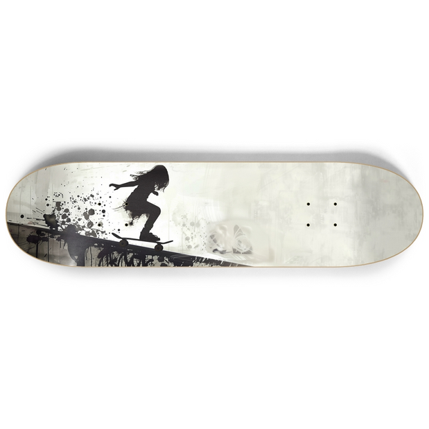 Banksy Insprired Girl Skater 8.25" Skateboard or Wall Art