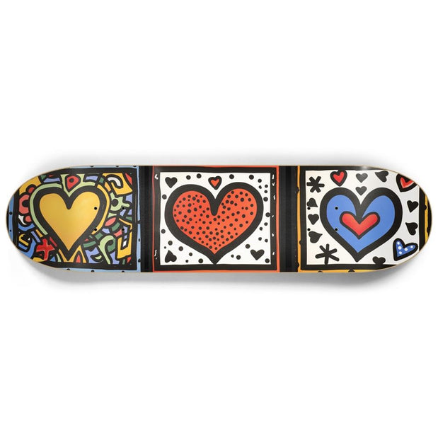 3 Beautiful Hearts Wall Art or 8.25" Skateboard - Longboards USA