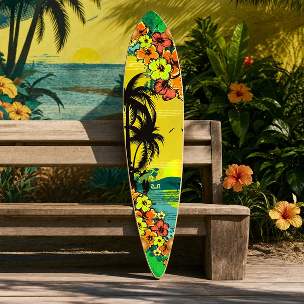 Punked Pintail Tropical Day Longboard Deck - Longboards USA