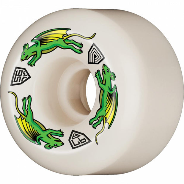 Powell Peralta Df Nano Rat 56mm 97A Off White Wheels | Set of 4 - Longboards USA