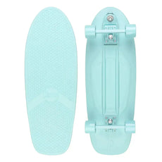 Penny Original 29-inch mint surfskate skateboard, shown top and underside with textured deck and matching mint wheels. - Longboards USA