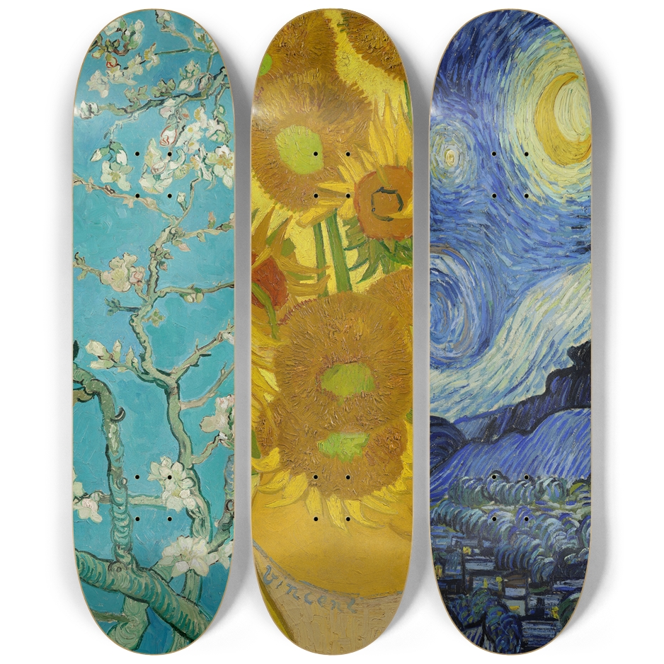 Van Gogh Almond Sunflower Starry Night Wall Art – Longboards USA