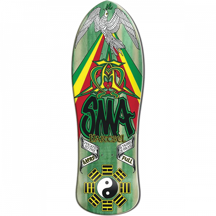 Santa Monica Airlines artsel 10.25X31" Green Stain Skateboard Deck - Longboards USA