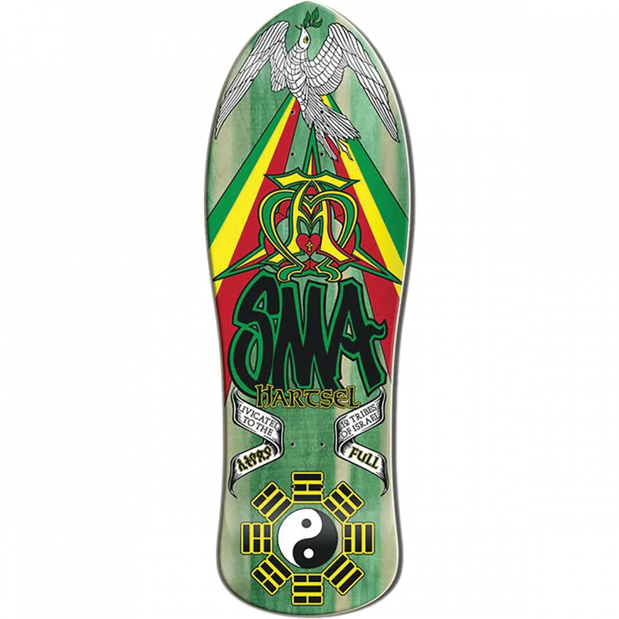 Santa Monica Airlines artsel 10.25X31" Green Stain Skateboard Deck - Longboards USA