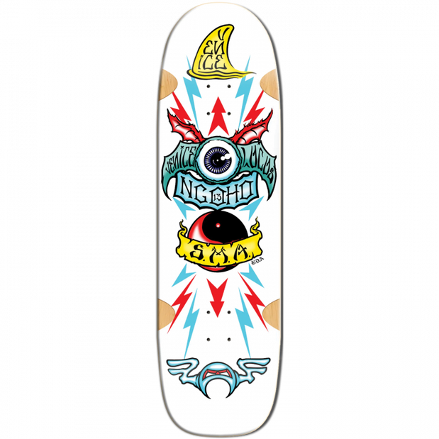 Santa Monica Airlines goho Series 3" 9.5X33.75" Wht Formica Skateboard Deck - Longboards USA
