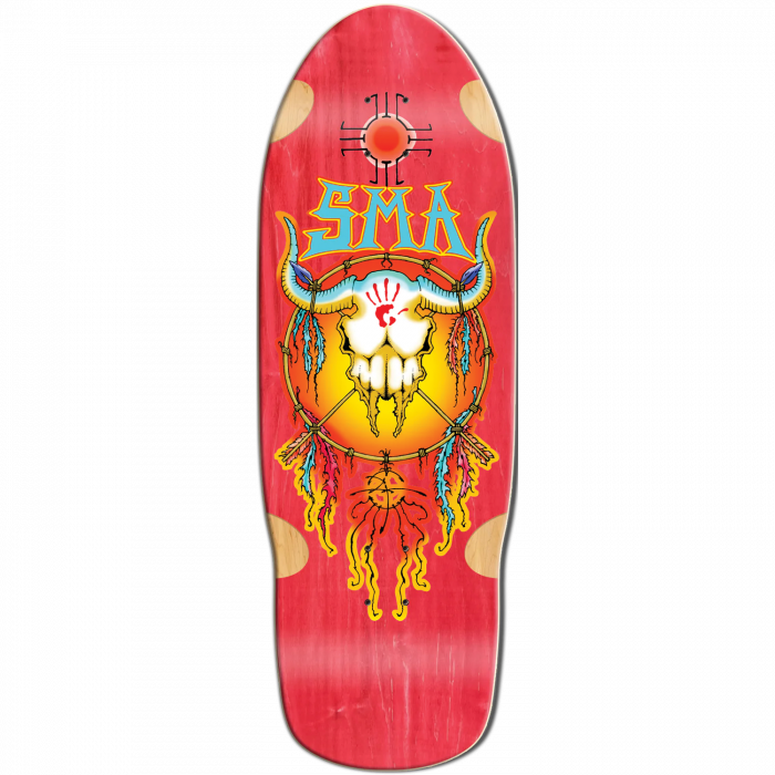 Santa Monica Airlines umpston Dream Catcher 10.12X30.2" Red Stain Skateboard Deck - Longboards USA