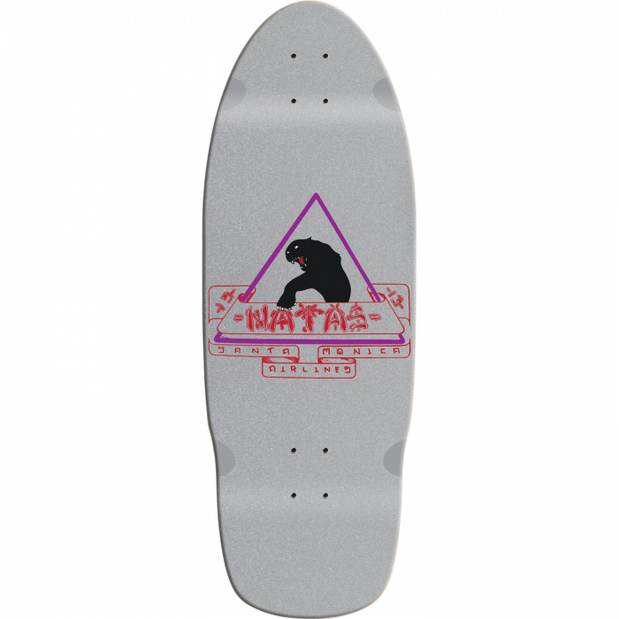 Santa Monica Airlines atas Black Panther 1St Ed. 10X29" Sil Dip Skateboard Deck - Longboards USA