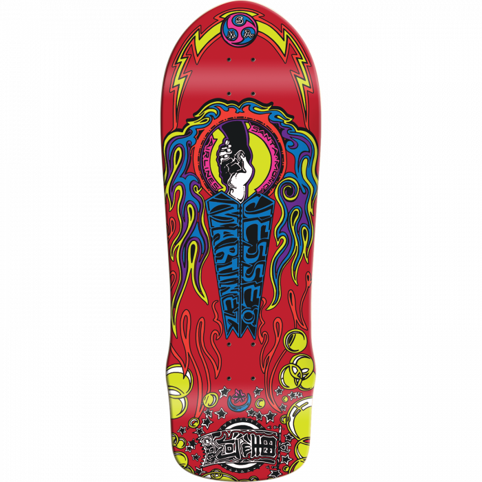 Santa Monica Airlines artinez Hand Shake Ltd 10X30" Red Dip Skateboard Deck - Longboards USA