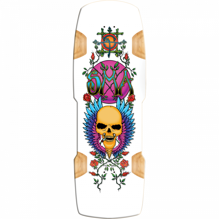 Santa Monica Airlines umpston Flying Skull Ltd 11X33" White Dip Skateboard Deck - Longboards USA