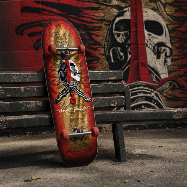 Powell Peralta Rodriguez Skull/Sword 10" Gold Foil Skateboard Deck - Longboards USA
