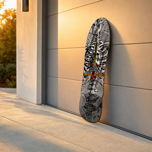 Powell Peralta Geegah Skull And Sword Silver Foil 10" Skateboard Deck - Longboards USA