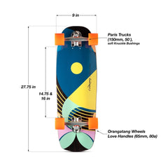 Loaded Ballona Willy Bright Blue/Yellow 27" Cruiser Longboard