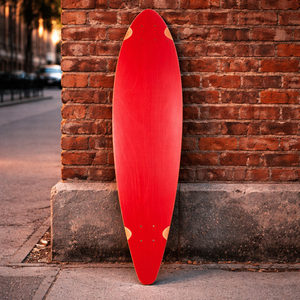 Blank Natural 40" Pintail Longboard Deck - Red