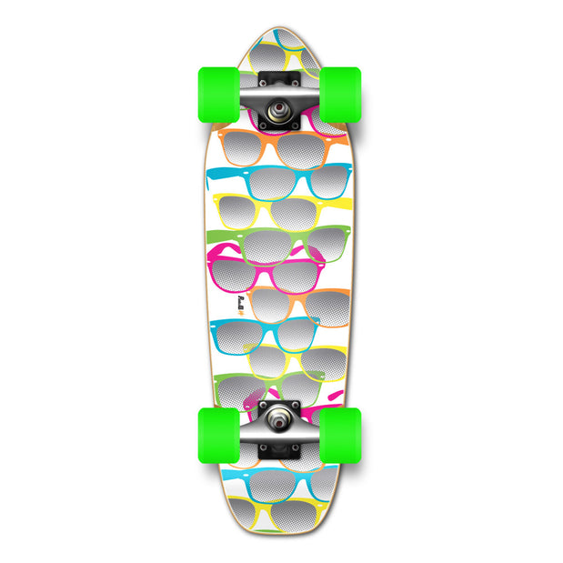 Yocaher White Shades 27" Mini Cruiser Skateboard