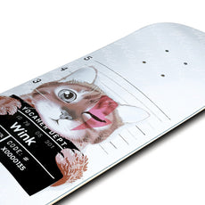 Yocaher Rockstar Kitty Cat - White Wink 7.75" Skateboard Deck