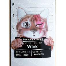 Yocaher Rockstar Kitty Cat - White Wink Skateboard Deck