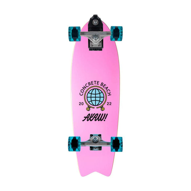 AKAW! Concrete Beach Pink 30" Surfskate Longboard - 2022 Inaugural – Longboards USA