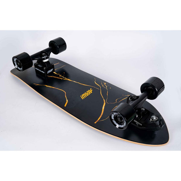 AKAW! Marble Wave Black 31" Surfskate Longboard - Longboards USA