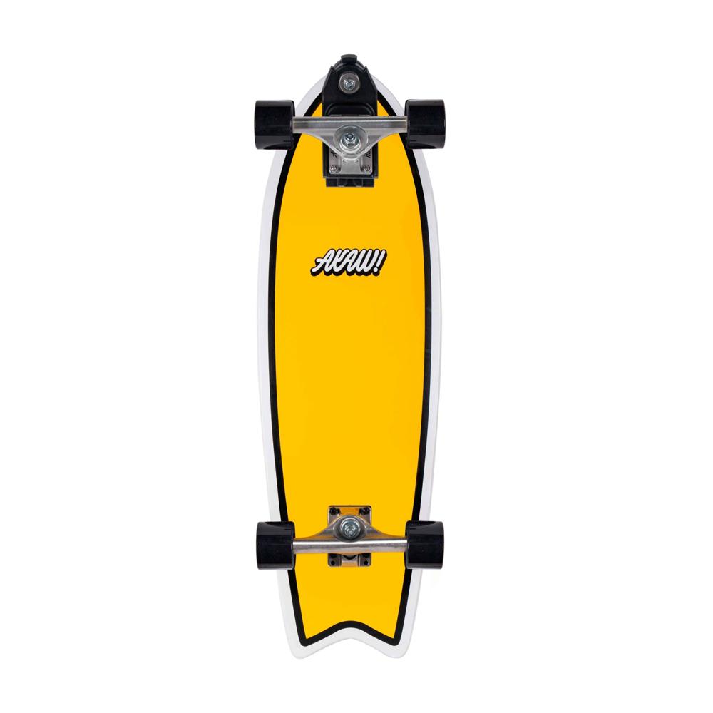 AKAW! Splitwave Yellow 30" Surfskate Longboard - Longboards USA