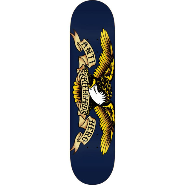 Antihero Classic Eagle 8.5" Navy Skateboard Deck - Longboards USA