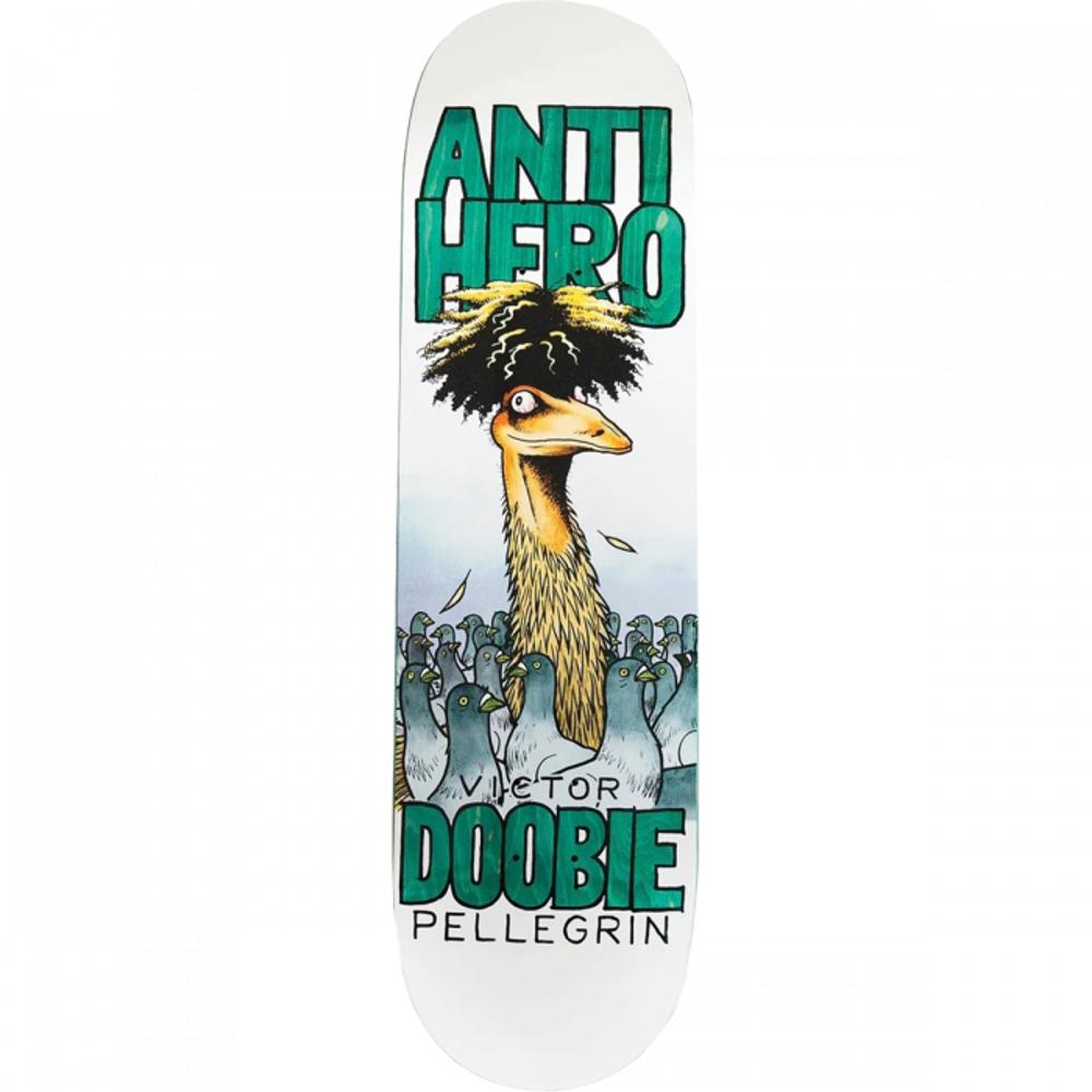 Antihero Pellegrin Doobie Pigeon 8.75" White Skateboard Deck - Longboards USA